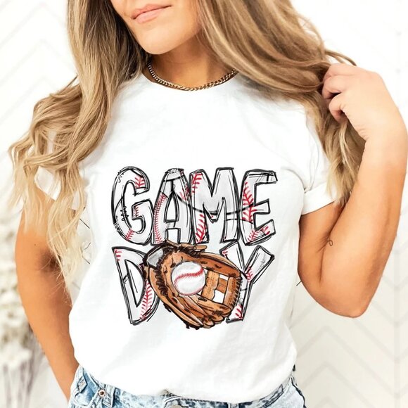 Baseball Shirt Tee Unisex, Baseball Game Day Shirt for Women, Baseball Mom Shirt - Picture 1 of 4
